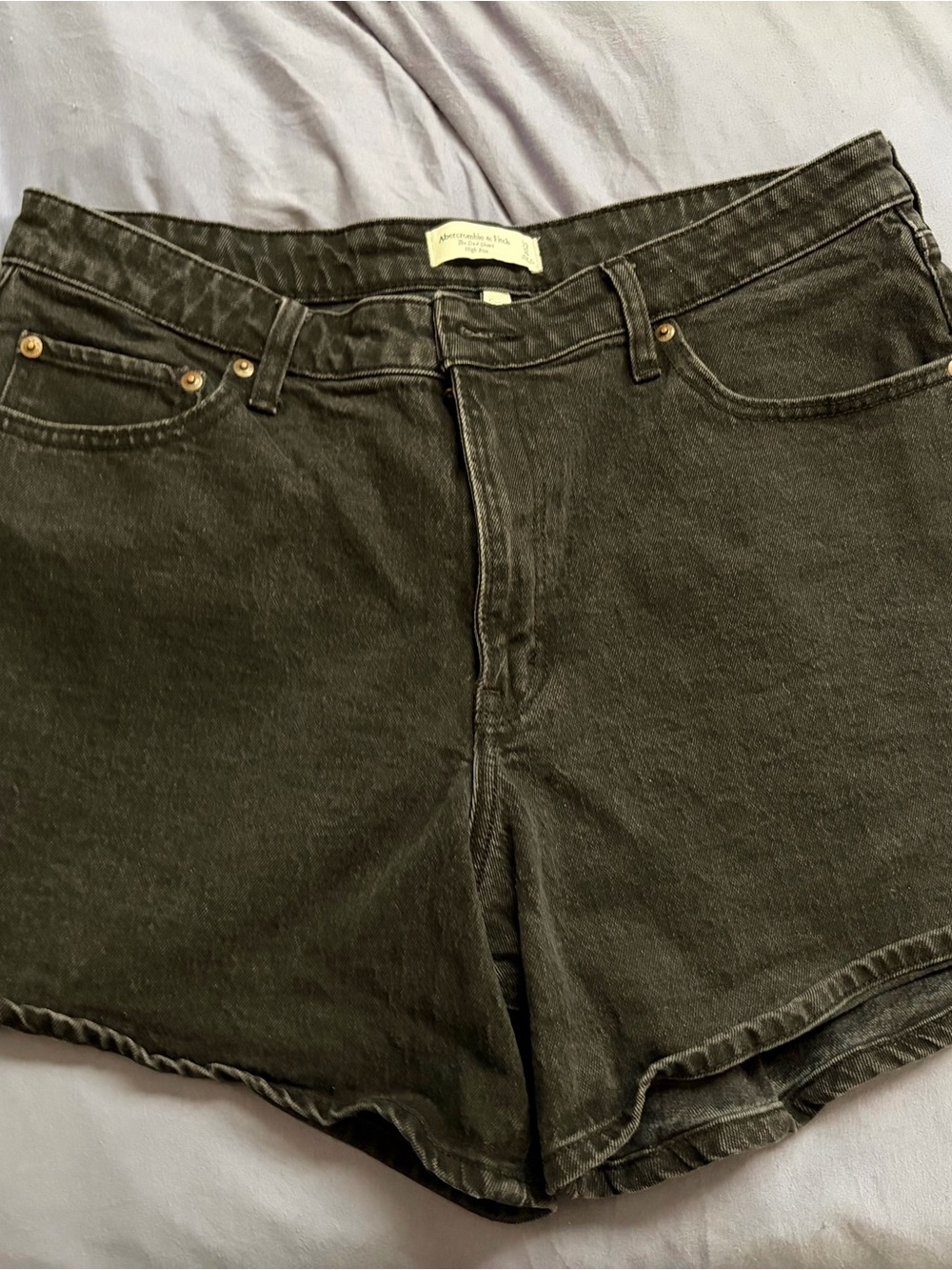 Abercrombie & Fitch Dad shorts Black High-Rise Denim - curve love